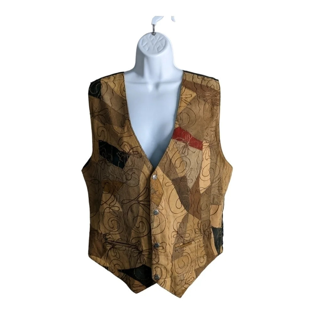 TFC Express Leather Vest Patchwork Large L